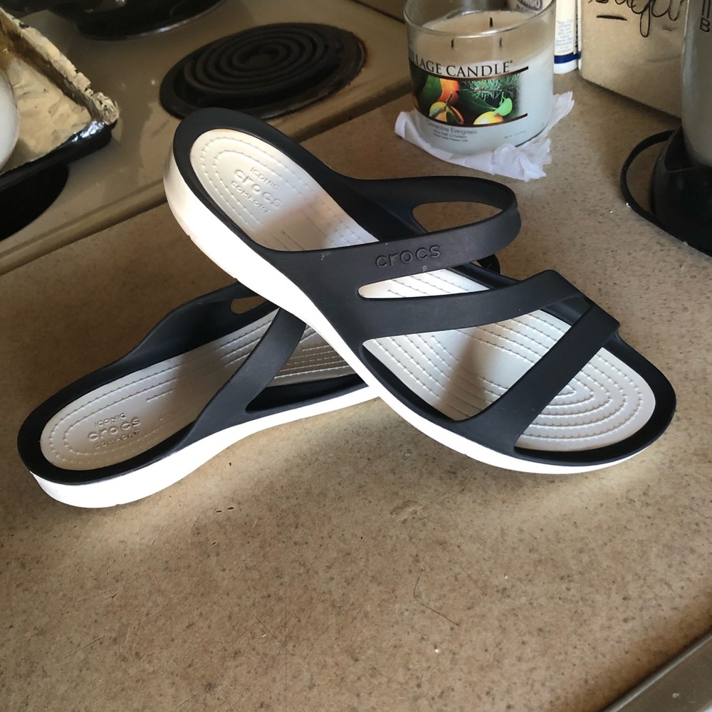 CROCS; slip on sandals